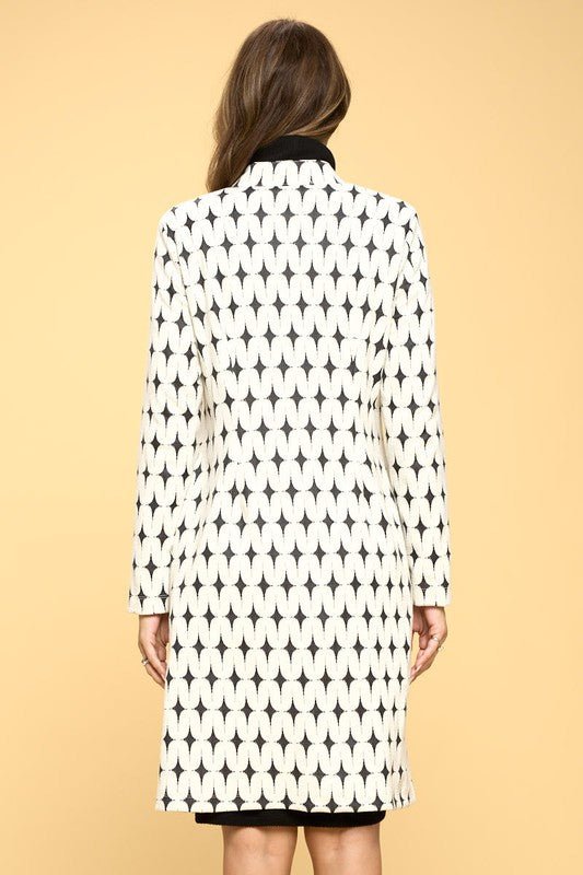 Knit Jacquard Open Coat - Millow